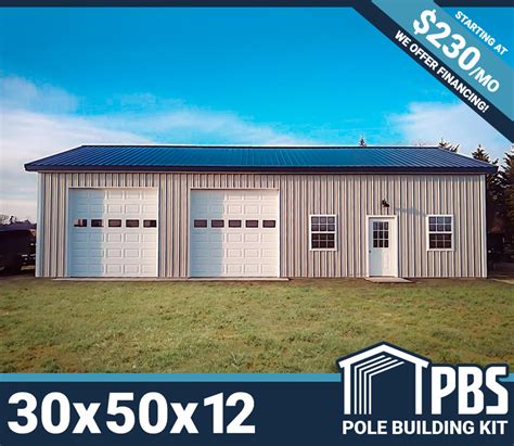 30x50x12 pole barn kit